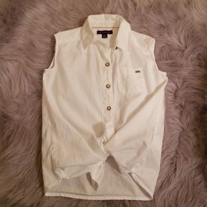 Girls Tommy Hilfiger White Collar Shirt Sz S(6-7)